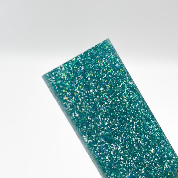 TEAL / .125/ GS GLITTER/F - Glitter Acrylic - Partial Sheets